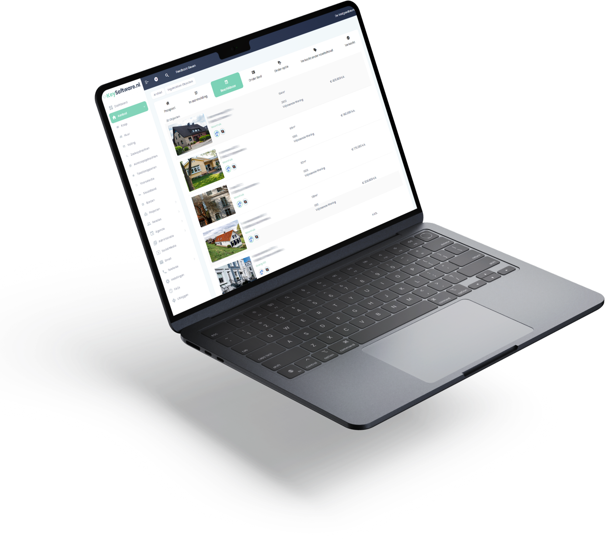 KeySoftware dashboard voor verkoopmakelaars
